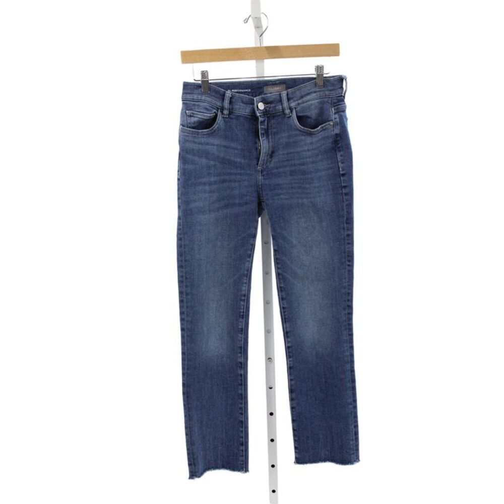 DL 1961 Women Cropped Straight Blue Jeans Size 28